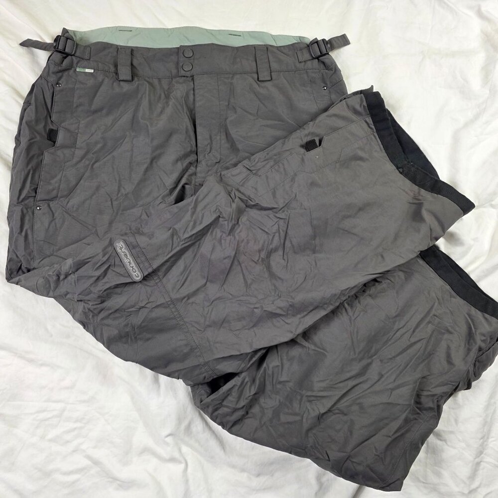 Columbia Convert Mens Large Gray Waterproof Snow Pants Nylon Winter Outdoors Ski